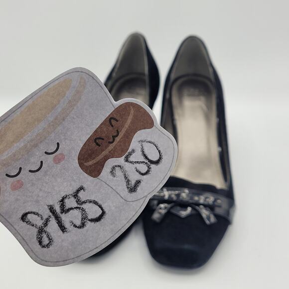 Circa Joan & David Black Suede block Heels Pumps womens size 8.5 - Picture 8 of 9